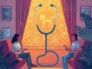 ホロスコープで運気の定期検診を受ける人の図